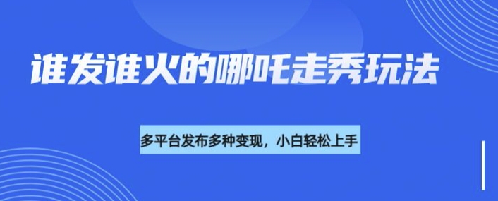 利用deepseek制作谁发谁火的哪吒2人物走秀视频，多平台发布多种变现-hcnxn