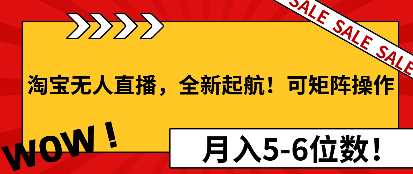 淘宝无人直播，全新起航！可矩阵操作，月入5-6位数！-hcnxn