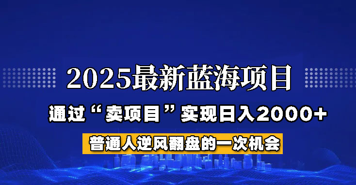 2025年蓝海项目，如何通过“网创项目”日入2000+-hcnxn