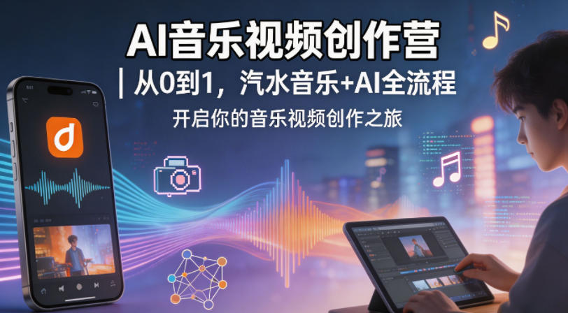 AI音乐视频创作营｜从0到1，汽水音乐+AI全流程，开启你的音乐视频创作之旅-hcnxn