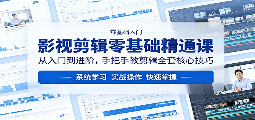 影视剪辑零基础精通课：从入门到进阶，手把手教剪辑全套核心技巧-hcnxn