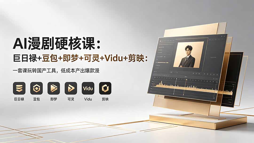 AI漫剧硬核课：巨日禄+豆包+即梦+可灵+Vidu+剪映：一套课玩转国产工具，低成本产出爆款漫剧-hcnxn