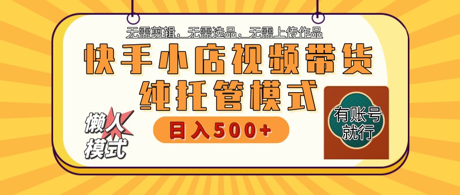 快手小店托管代运营 全程无需操作 二八分成 月入5000+-hcnxn