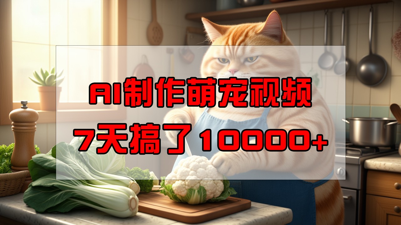 靠AI制作萌宠视频，7天搞了1万+，操作简单门槛低，有手机就行-hcnxn