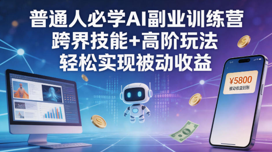 普通人必学AI副业训练营跨界技能+高阶玩法轻松实现被动收益-hcnxn