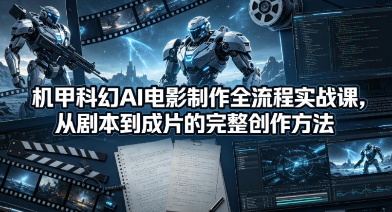 机甲科幻AI电影制作全流程实战课，从剧本到成片的完整创作方法-hcnxn