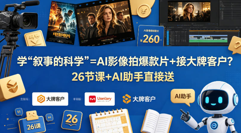 学《叙事的科学》=AI影像拍爆款片+接大牌客户？26节课+AI助手直接送【原创双语字幕】-hcnxn