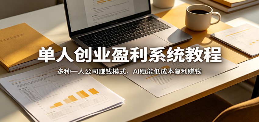 单人创业盈利系统教程：多种一人公司赚钱模式，AI赋能低成本复利赚钱-hcnxn