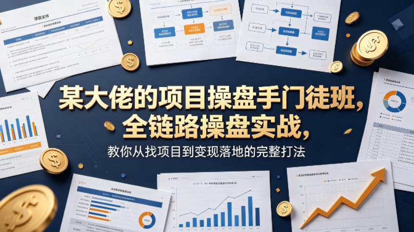 某大佬的项目操盘手门徒班，全链路操盘实战，教你从找项目到变现落地的完整打法-hcnxn