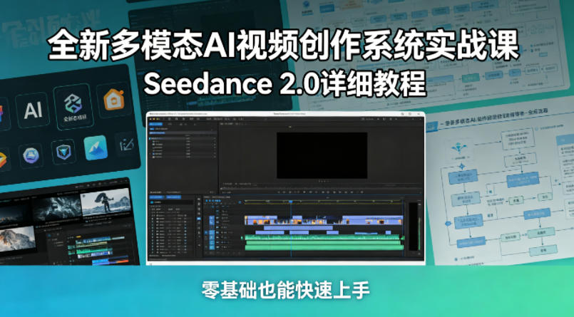全新多模态AI视频创作系统实战课，Seedance 2.0详细教程，零基础也能快速上手-hcnxn