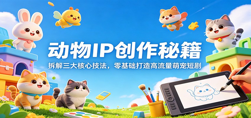 动物IP创作秘籍：拆解三大核心技法，零基础打造高流量萌宠短剧-hcnxn