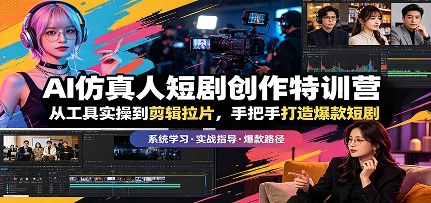 AI仿真人短剧创作特训营：从工具实操到剪辑拉片，手把手打造爆款短剧-hcnxn