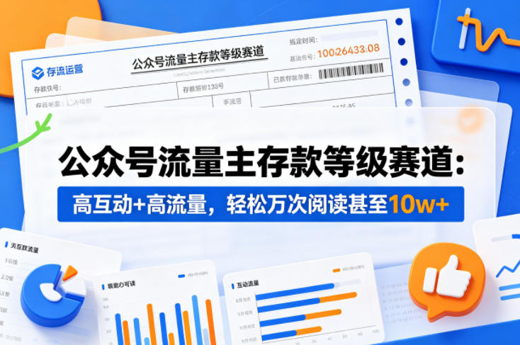 公众号流量主之存款等级赛道，高互动+高流量，轻松达到万次阅读，甚至10w+-hcnxn