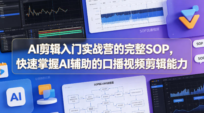 AI剪辑入门实战营的完整SOP，快速掌握AI辅助的口播视频剪辑能力-hcnxn