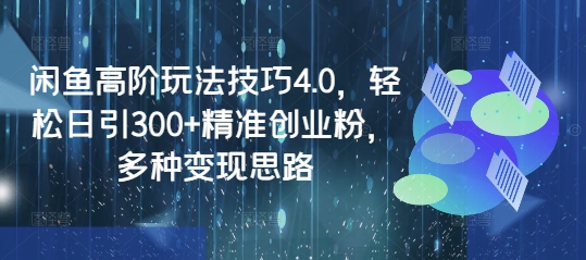 闲鱼高阶玩法技巧4.0，轻松日引300+精准创业粉，多种变现思路-hcnxn