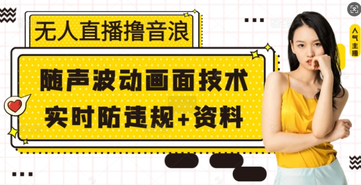 无人直播撸音浪+随声波动画面技术+实时防违规+资料【揭秘】-hcnxn