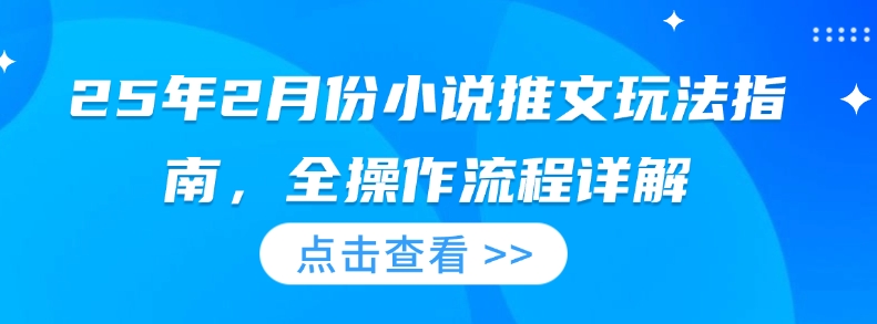 25年2月份小说推文玩法指南，全操作流程详解-hcnxn