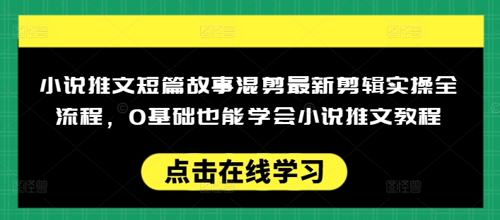 小说推文短篇故事混剪最新剪辑实操全流程，0基础也能学会小说推文教程，肯干多发日入多张-hcnxn