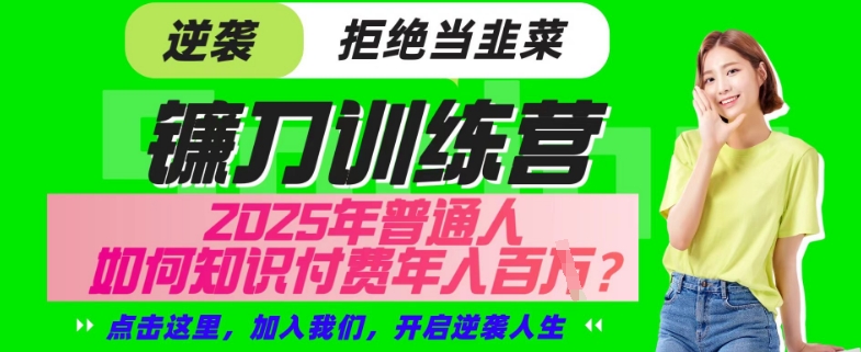 【网创项目终点站-镰刀训练营超级IP合伙人】25年普通人如何通过“知识付费”年入百个-仅此一版【揭秘】-hcnxn