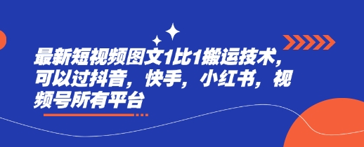 最新短视频图文1比1搬运技术，可以过抖音，快手，小红书，视频号所有平台-hcnxn