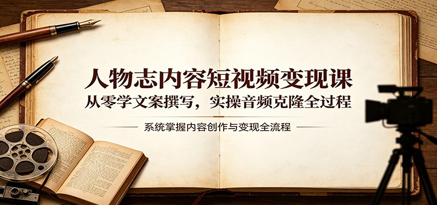 人物志内容短视频变现课：从零学文案撰写，实操音频克隆全过程-hcnxn