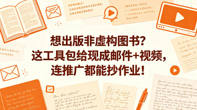想出版非虚构图书？这工具包给现成邮件+视频，连推广都能抄作业！【原创双语字幕】-hcnxn