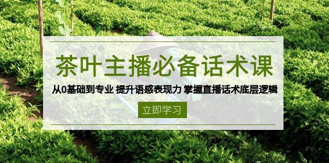 茶叶 主播必备话术课 从0基础到专业 提升语感表现力 掌握直播话术底层逻辑-hcnxn
