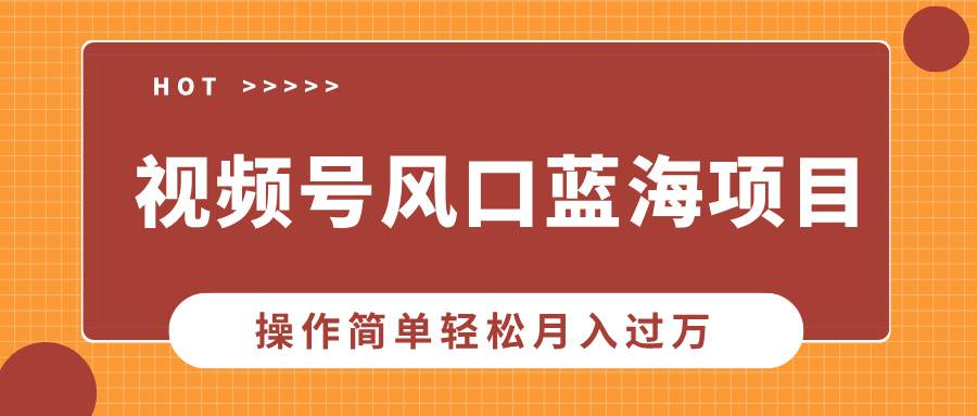 视频号风口蓝海项目，中老年人的流量密码，操作简单轻松月入过万-hcnxn