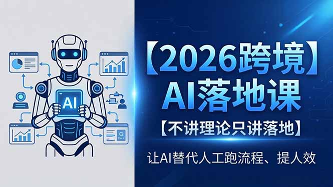 2026跨境AI落地课，不讲理论只讲落地，让AI替代人工跑流程、提人效-hcnxn