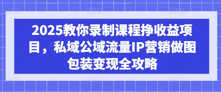 2025教你录制课程挣收益项目，私域公域流量IP营销做图包装变现全攻略-hcnxn