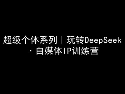 超级个体系列，玩转DeepSeek·自媒体IP训练营，deepseek教程-hcnxn