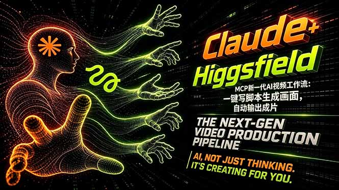 Claude+Higgsfield MCP新一代AI视频工作流：一键写脚本生成画面，自动输出成片-hcnxn