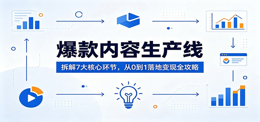 爆款内容生产线：拆解7大核心环节，从0到1落地变现全攻略-hcnxn