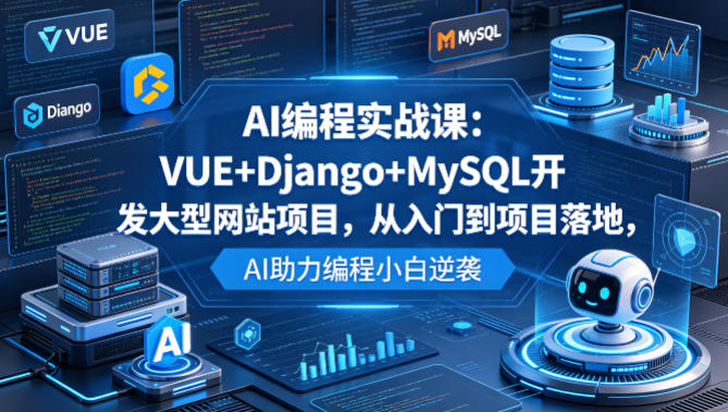 AI编程实战课：VUE+Django+MySQL开发大型网站项目，从入门到项目落地，AI助力编程小白逆袭-hcnxn