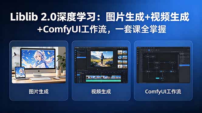 Liblib 2.0深度学习：图片生成+视频生成+ComfyUI工作流，一套课全掌握-hcnxn