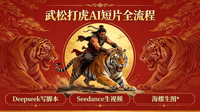 武松打虎AI短片全流程：Deepseek写脚本+Seedance生视频+海螺生图-hcnxn