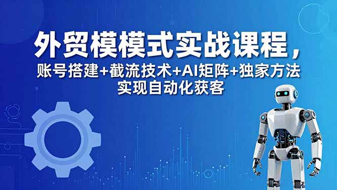 外贸新模式实战课程-更新5月，账号搭建+截流技术+AI矩阵+独家方法实现自动化获客-hcnxn