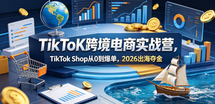 TikToK跨境电商实战营，TikTok Shop从0到爆单，2026出海夺金-hcnxn