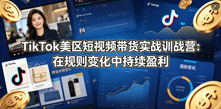 TikTok美区短视频带货实战训战营：在规则变化中持续盈利-hcnxn