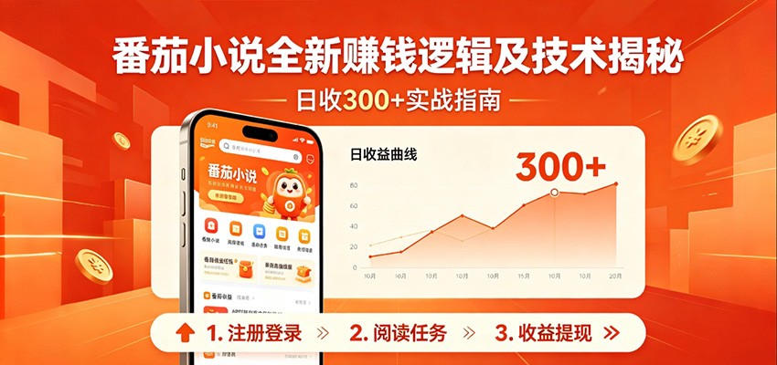 番茄小说全新赚钱逻辑及技术日收300+，小白新书皆可做！无脑赚就行了！-hcnxn