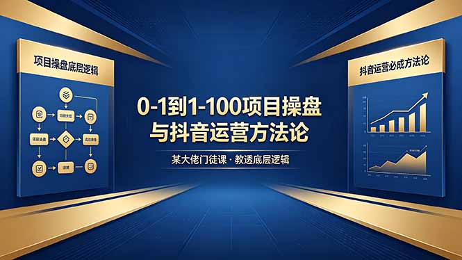 0-1到1-100怎么建？某大佬门徒课教透项目操盘底层逻辑+抖音运营必成方法论-hcnxn