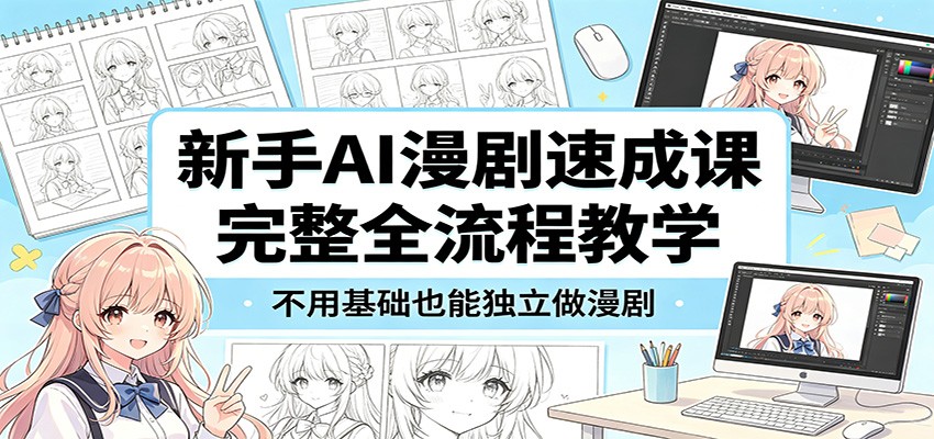 新手AI漫剧速成课：完整全流程教学，不用基础也能独立做漫剧-hcnxn