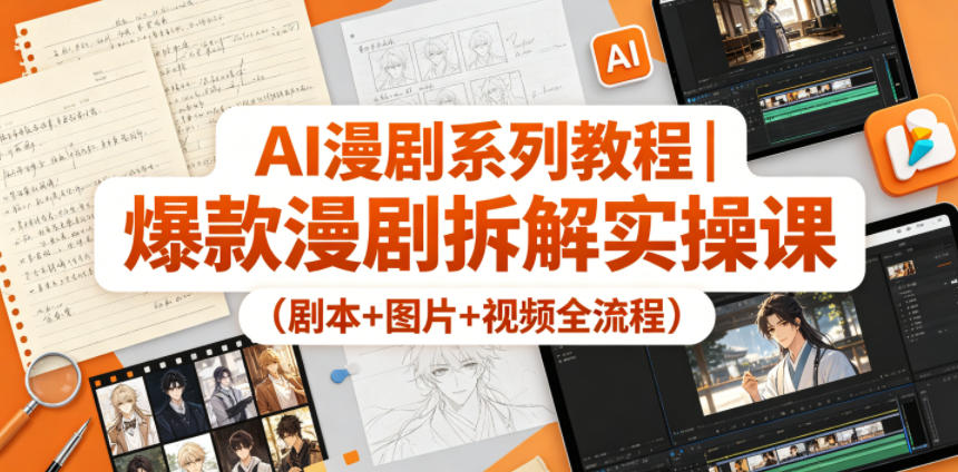 AI漫剧系列教程｜爆款漫剧拆解实操课(剧本+图片+视频全流程)-hcnxn