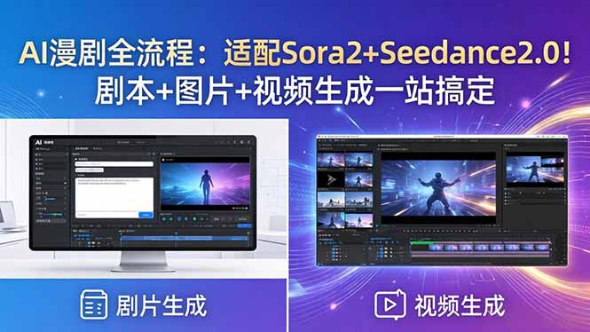 AI漫剧全流程：适配Sora2+Seedance2.0！剧本+图片+视频生成一站搞定-hcnxn