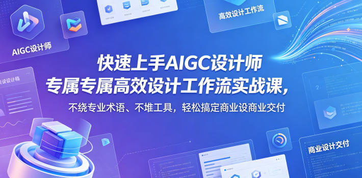 快速上手AIGC设计师专属高效设计工作流实战课，不绕专业术语、不堆工具，轻松搞定商业设计交付-hcnxn