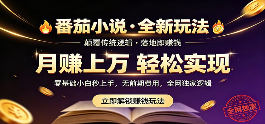 番茄小说5月最新独家玩法，稳定落地实测月入过万！-hcnxn