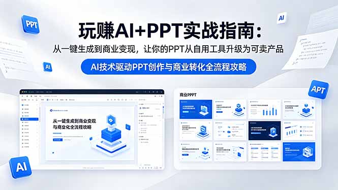 玩赚AI+PPT实战指南-更新5月13：从一键生成到商业变现，让你的PPT从自用工具升级为可卖产品-hcnxn