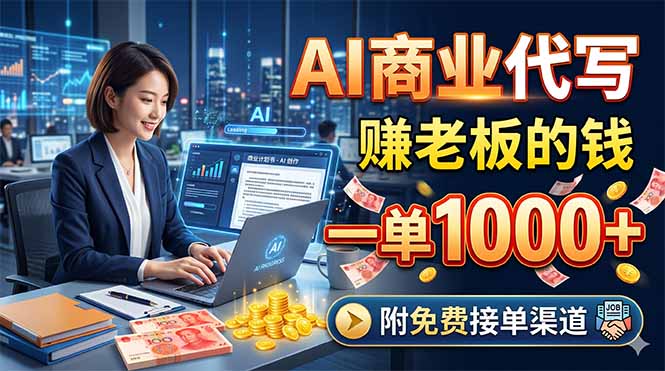 AI商业代写，赚老板的钱，一单1000+，附免费接单渠道-hcnxn