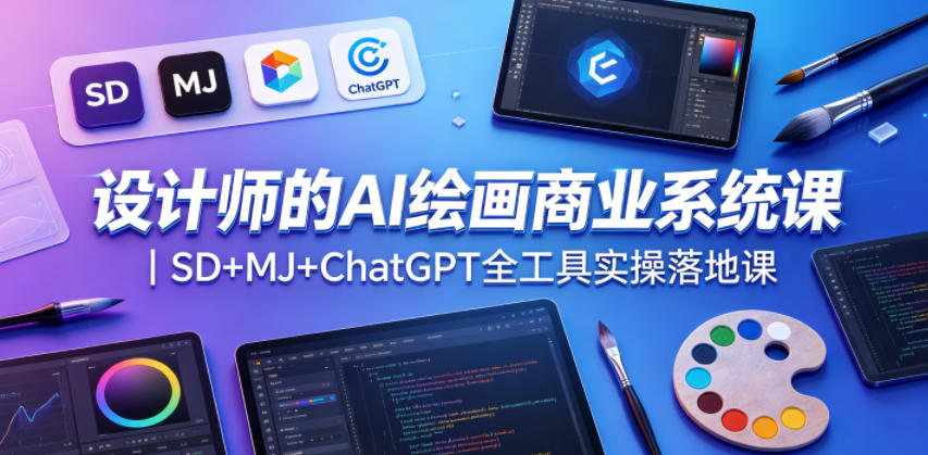 设计师的AI绘画商业系统课｜SD+MJ+ChatGPT全工具实操落地课-hcnxn