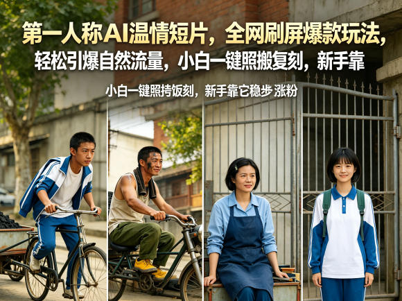 第一人称AI温情短片，全网刷屏爆款玩法，轻松引爆自然流量，小白一键照搬复刻，新手靠它稳步涨粉-hcnxn